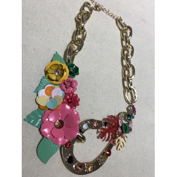 COLLANA IN METALLO E STRASS